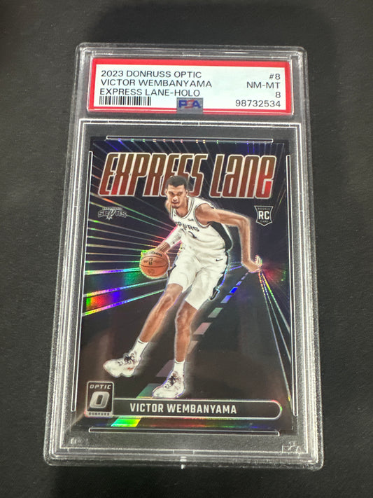 2023 Donruss Optic Victor Wembanyama - Express Lane Holo RC PSA 8 #8