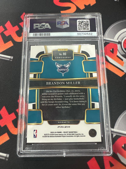 2023 Select Brandon Miller - Blue Prizm RC GEM MINT 10 #80