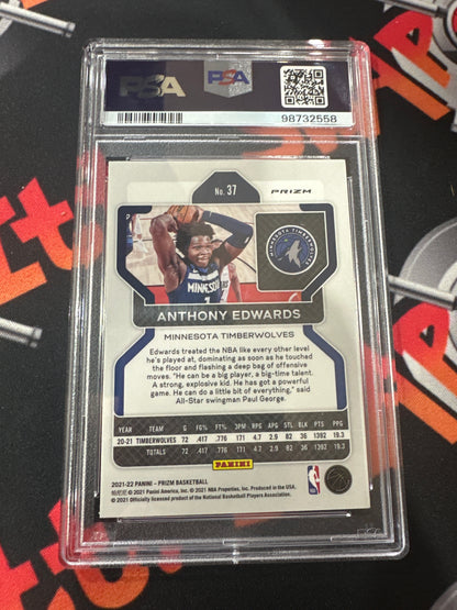 2021/22 Prizm Anthony Edwards - Hyper Prizm PSA 8 #37