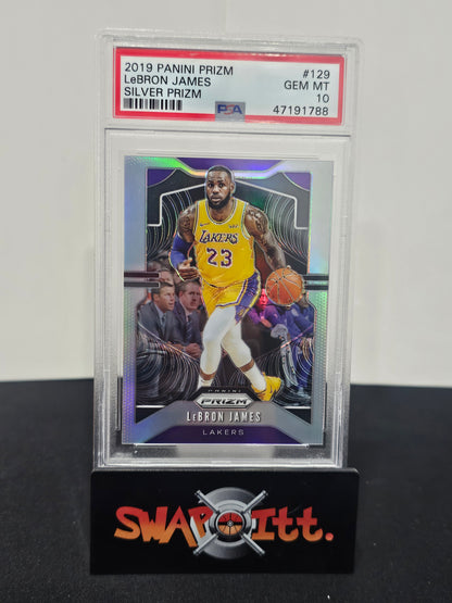 2019 panini prizm LEBRON JAMES silver prizm psa 10