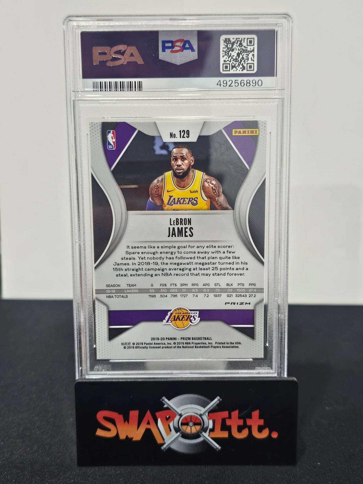 2019 panini prizm LEBRON JAMES ruby wave psa 10