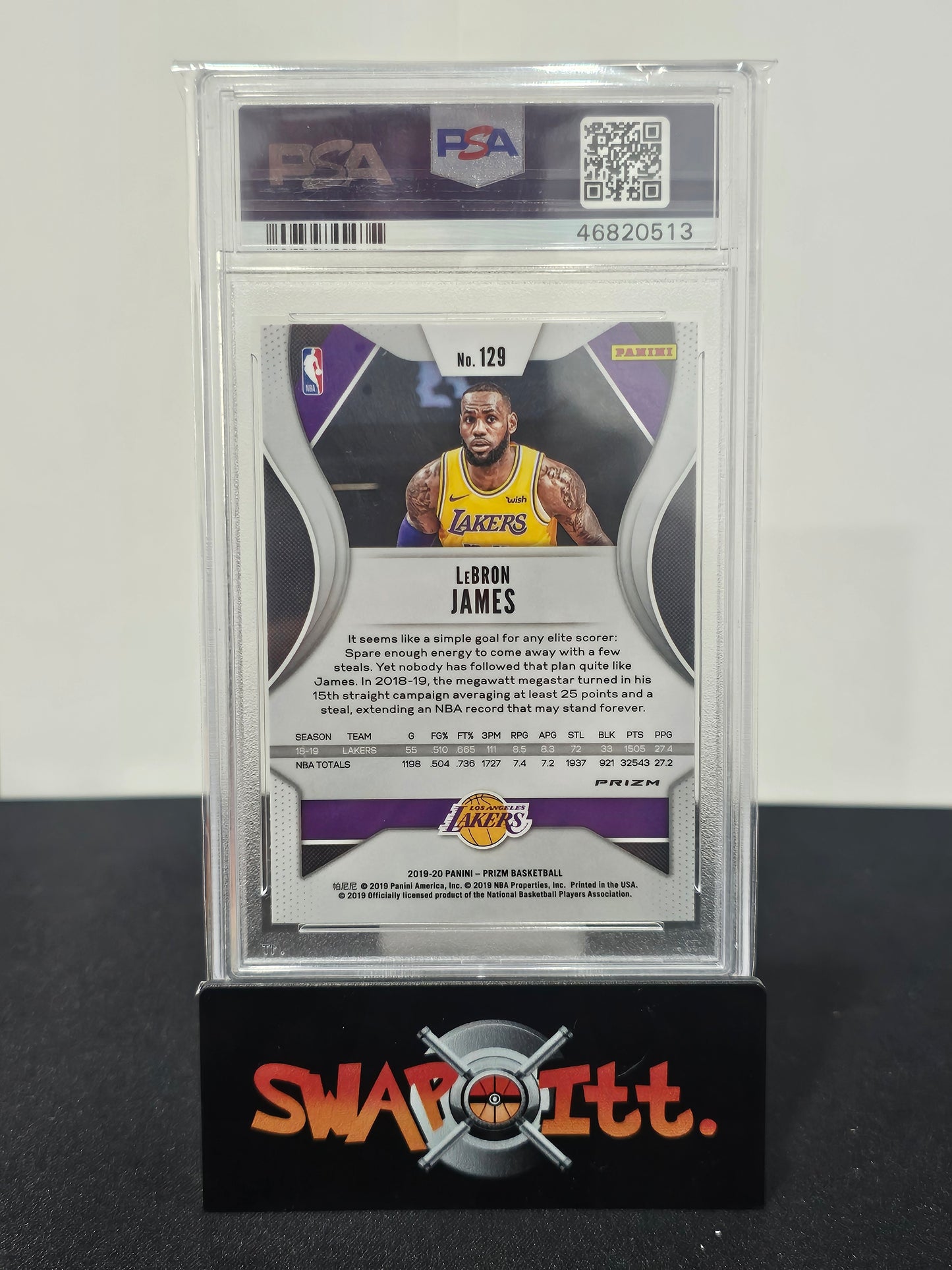 2019 panini prizm LEBRON JAMES green prizm psa 10