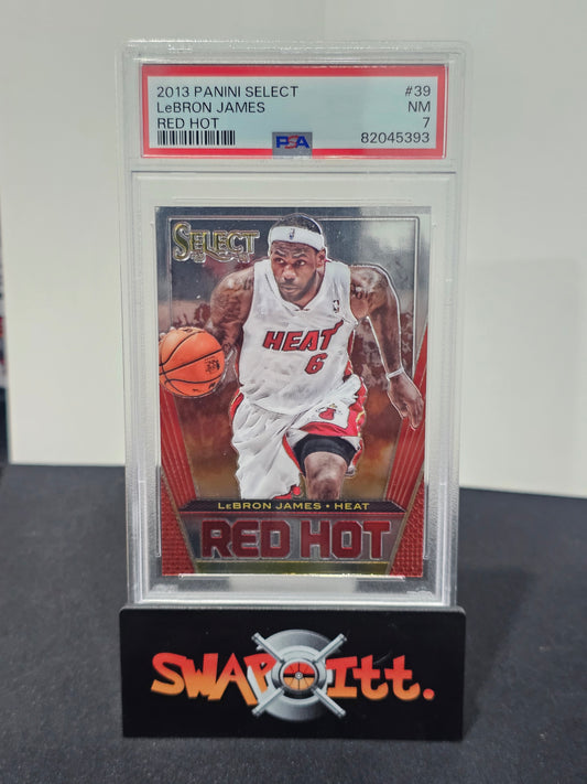 2013 panini select LEBRON JAMES red hot psa 7