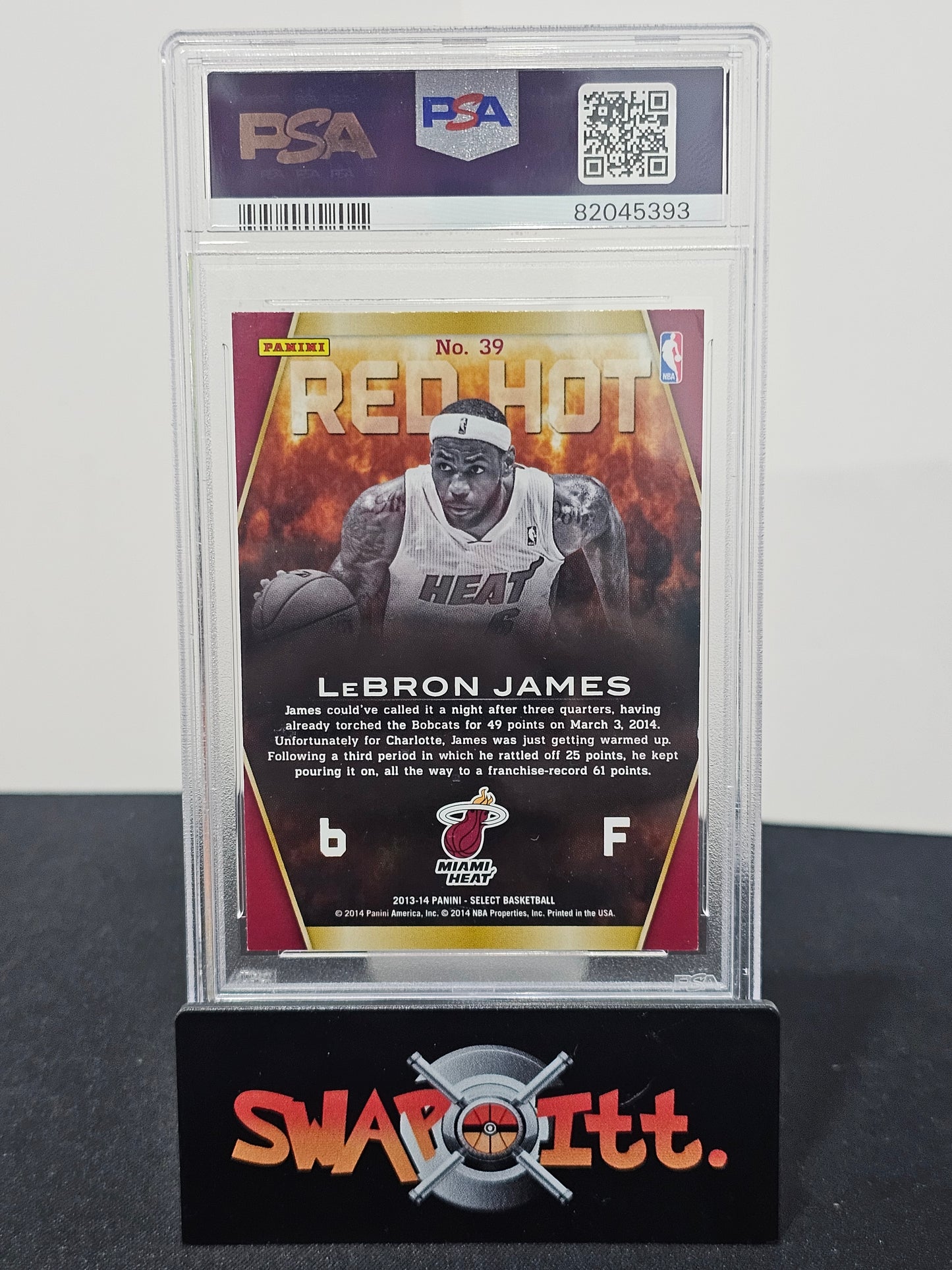 2013 panini select LEBRON JAMES red hot psa 7