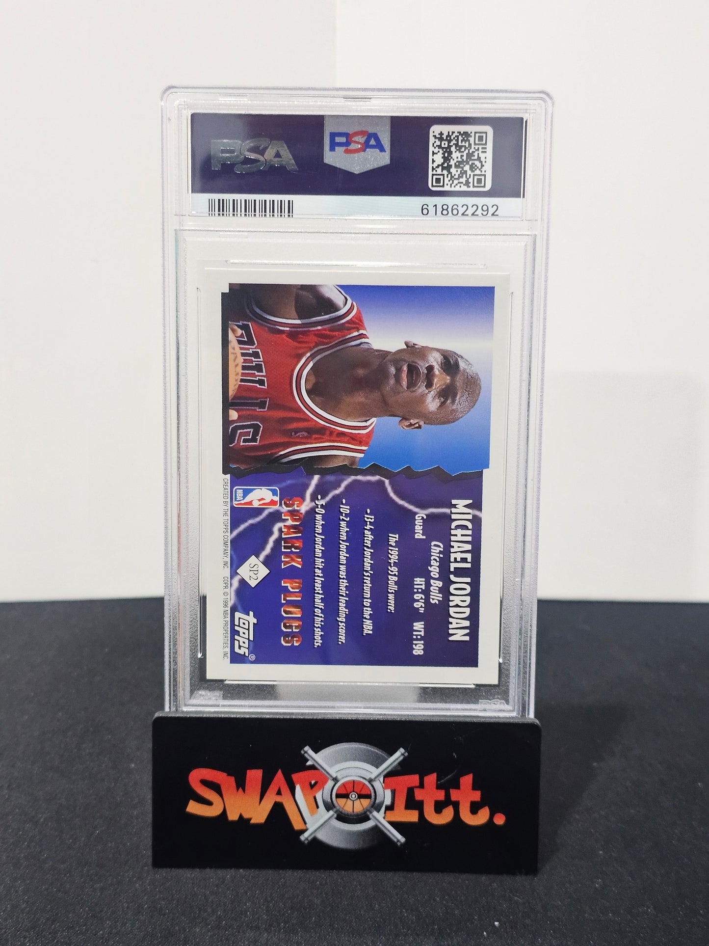 1995 Topps spark plugs MICHAEL JORDAN Psa 8