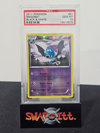 2011 Pokemon Swoobat Black and white Psa 10