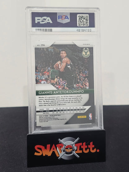 2018 panini prizm GIANNIS ANTETOKOUNMPO silver prizm Psa 9