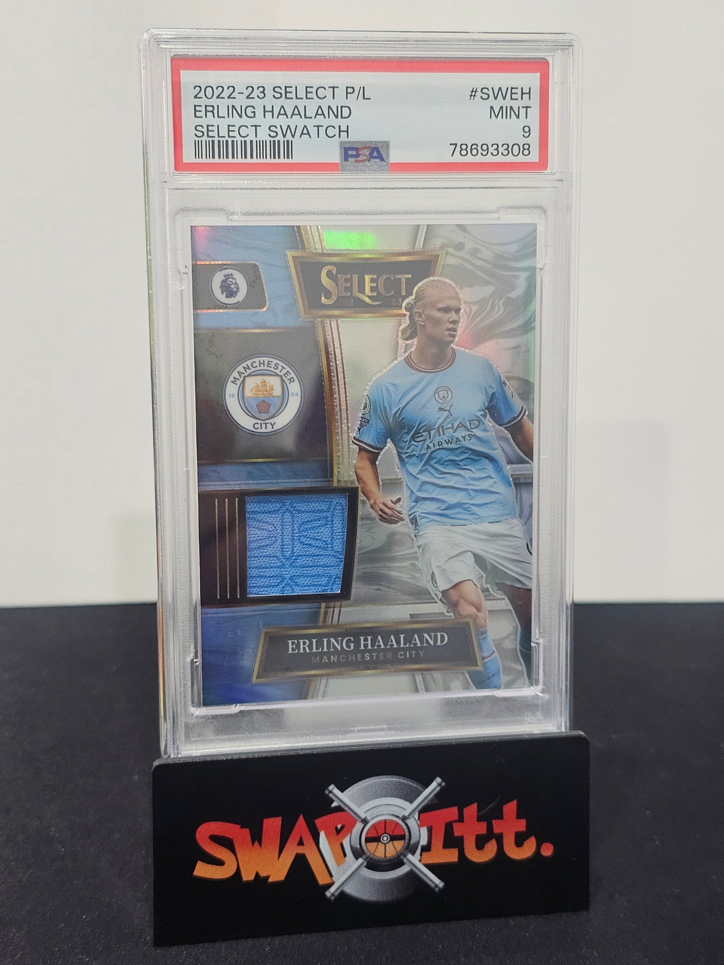 2022-23 select premier league ERLING HAALAND select swatch psa 9