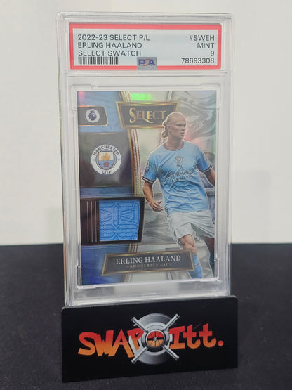 2022-23 select premier league ERLING HAALAND select swatch psa 9