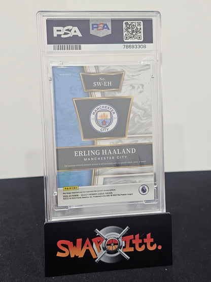 2022-23 select premier league ERLING HAALAND select swatch psa 9