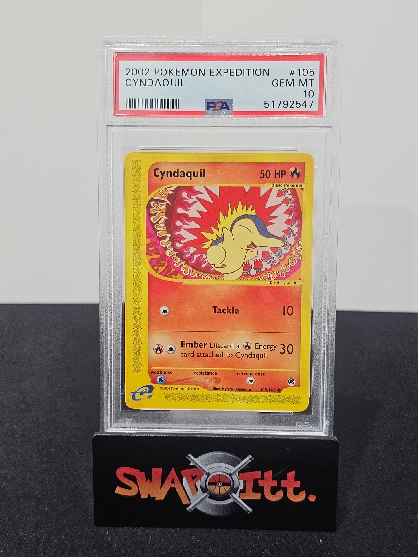 2002 pokemon expedtion cyndaquil psa 10