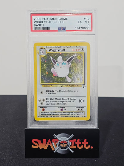 2000 pokemon game wigglytuff-holo base ii psa 6