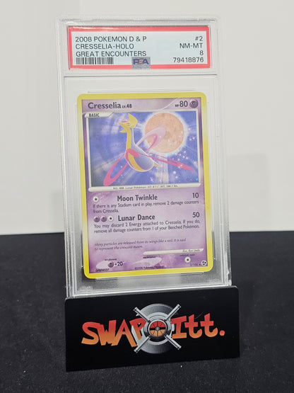 2008 pokemon d&p CRESSELIA-HOLO great encounters psa 8