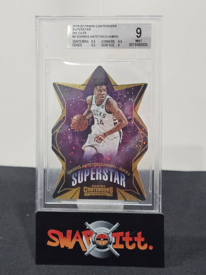 2019-20 panini contenders superstar die cut GIANNIS ANTETOKOUNMPO bgs 9