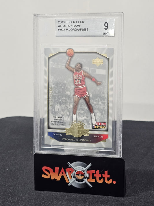 2003 upper deck all-star game MICHAEL JORDAN 0757/1988 bgs 9