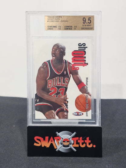 1998-99 nba hoops shout outs MICHAEL JORDAN bgs 9.5