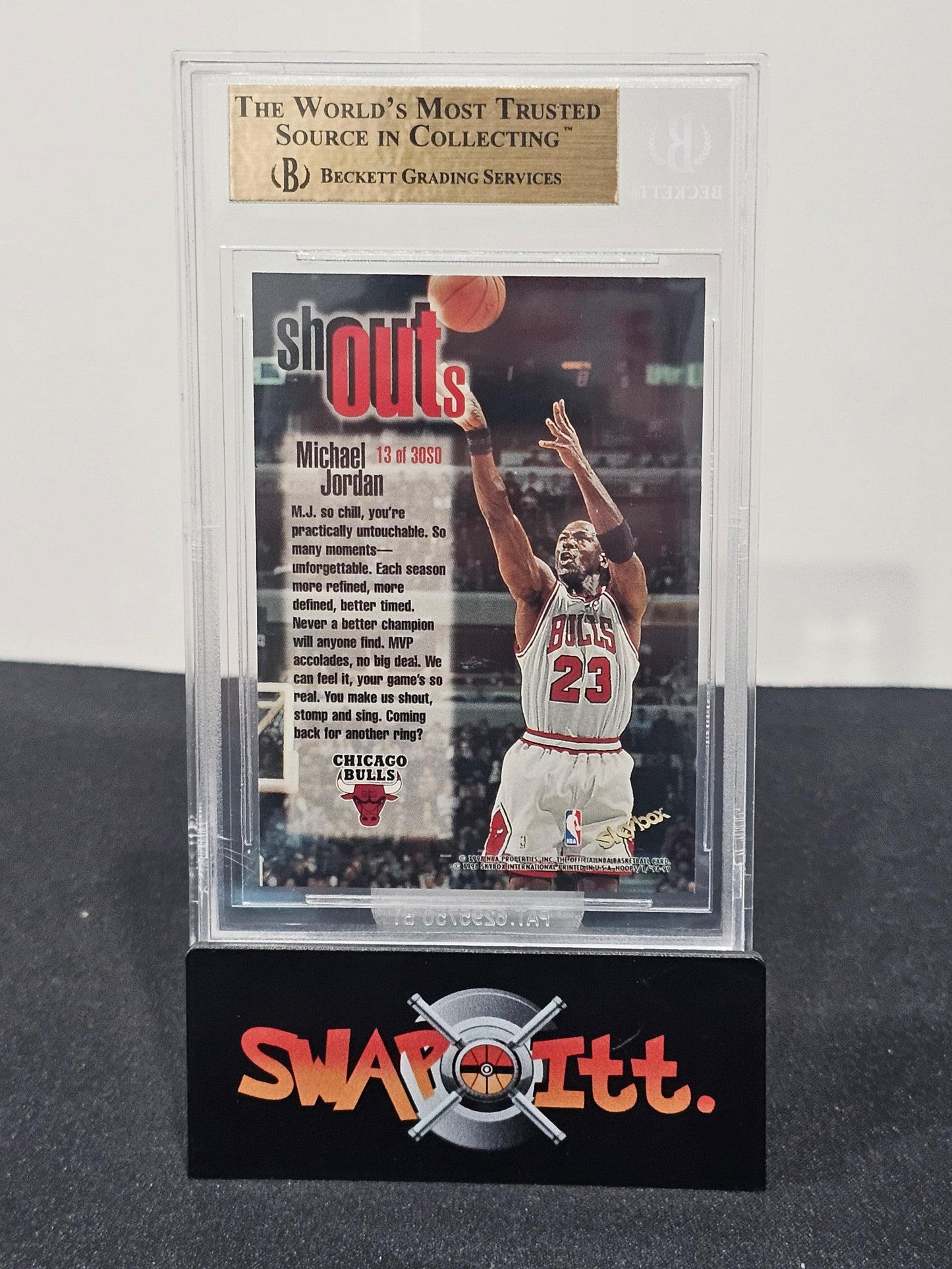 1998-99 nba hoops shout outs MICHAEL JORDAN bgs 9.5