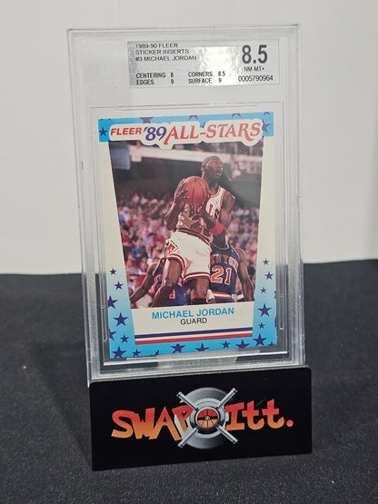 1989-90 fleer sticker inserts MICHAEL JORDAN bgs 8.5