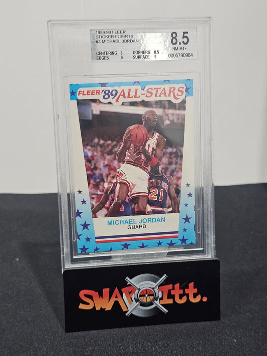 1989-90 fleer sticker inserts MICHAEL JORDAN bgs 8.5