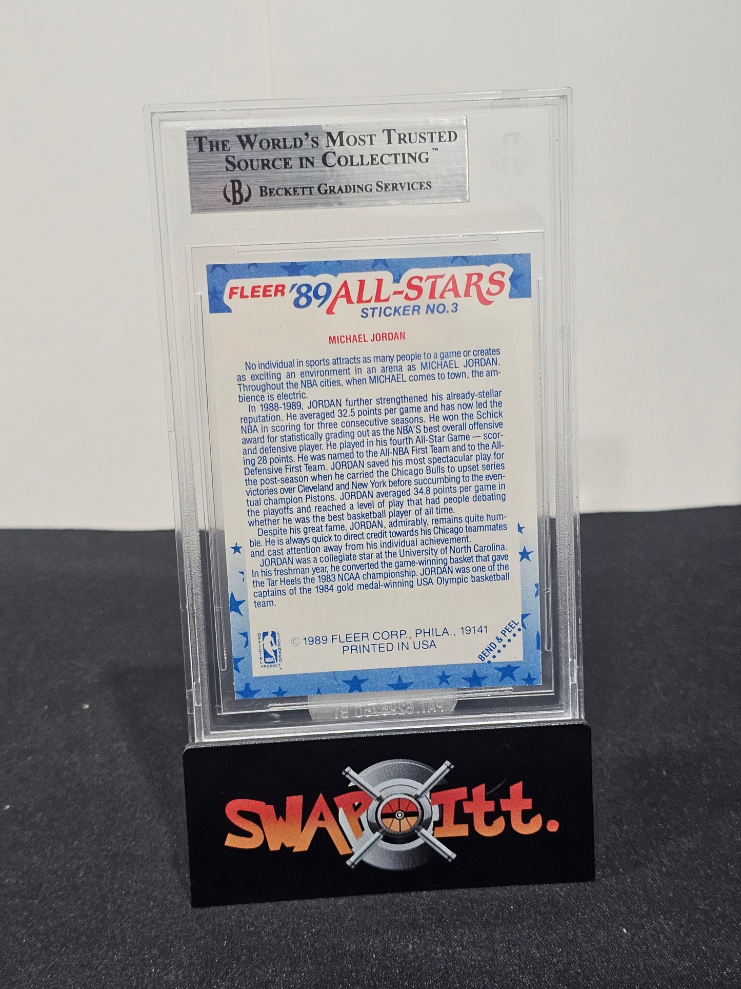 1989-90 fleer sticker inserts MICHAEL JORDAN bgs 8.5