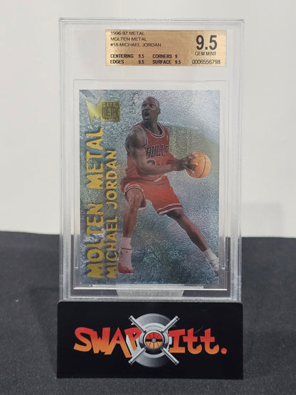 1996-97 fleer metal molten metal MICHAEL JORDAN bgs 9.5