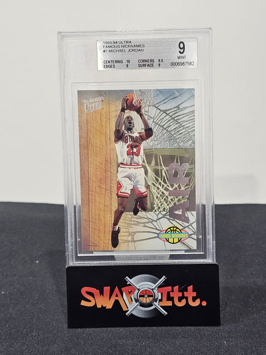 1993-94 fleer ultra famous nicknames MICHAEL JORDAN bgs 9