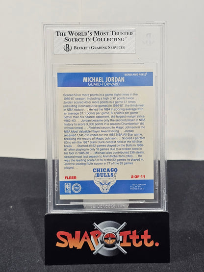 1987-88 fleer sticker inserts MICHAEL JORDAN bgs 7.5