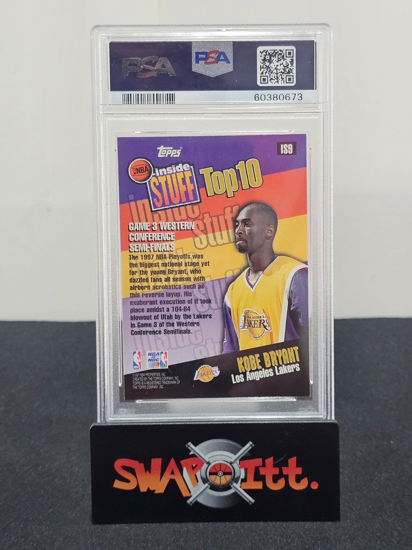 1997 topps inside stuff KOBE BRYANT psa 8