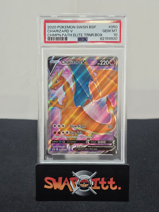 2020 pokemon swsh bsp CHARIZARD V chmpn.path elite trnr box psa 10