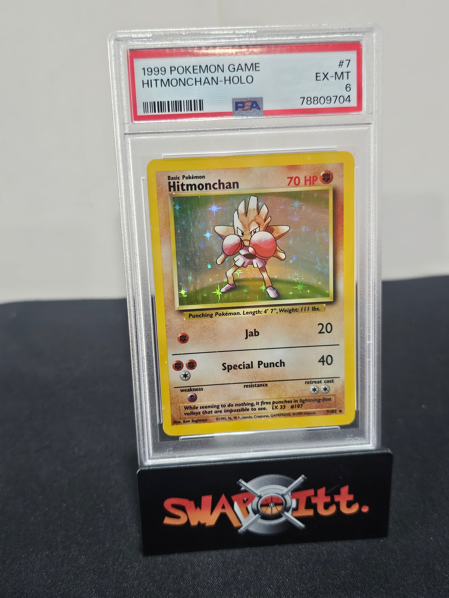 1999 pokemon game hitmoncham-holo psa 6