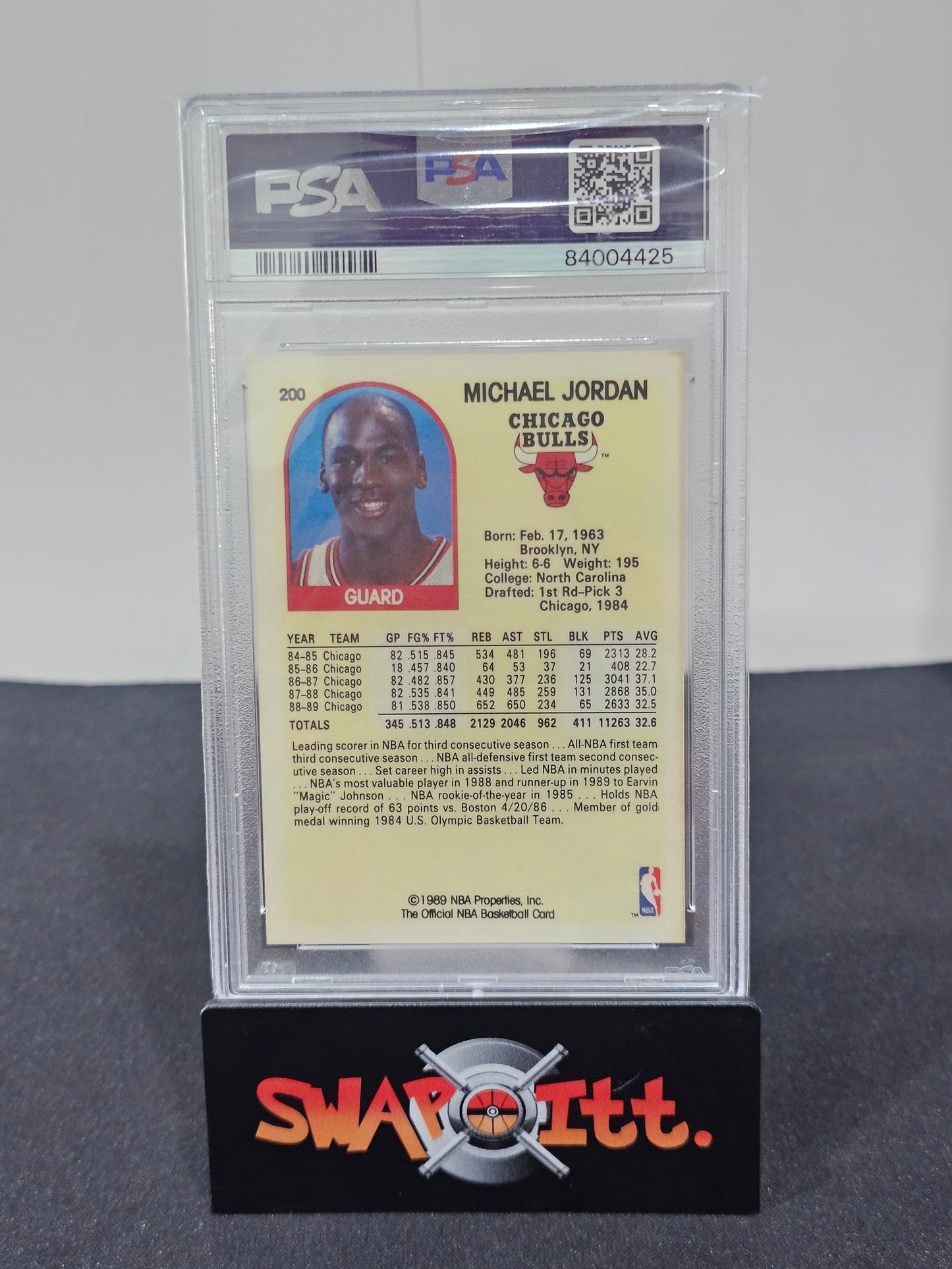 1989 nba hoops MICHAEL JORDAN psa 3