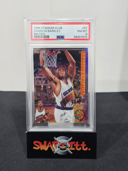 1996 topps stadium club CHARLES BARKLEY matrix psa 8