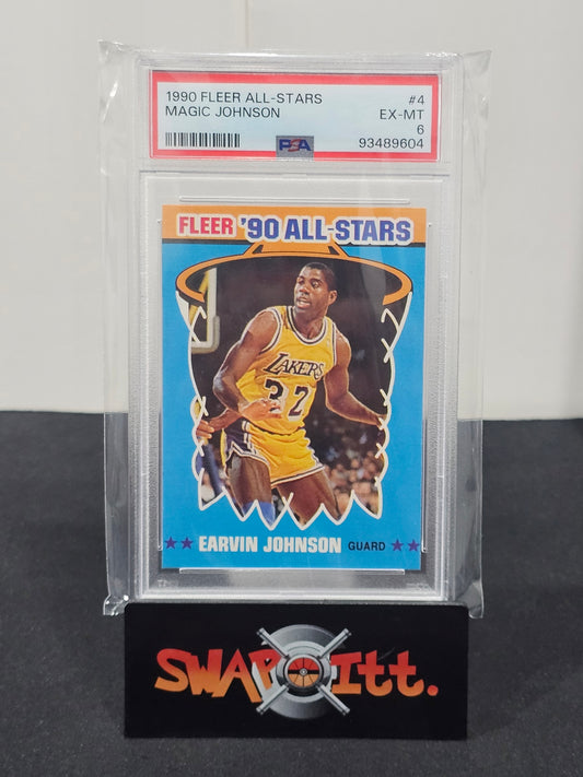 1990 fleer all-stars MAGIC JOHNSON psa 6