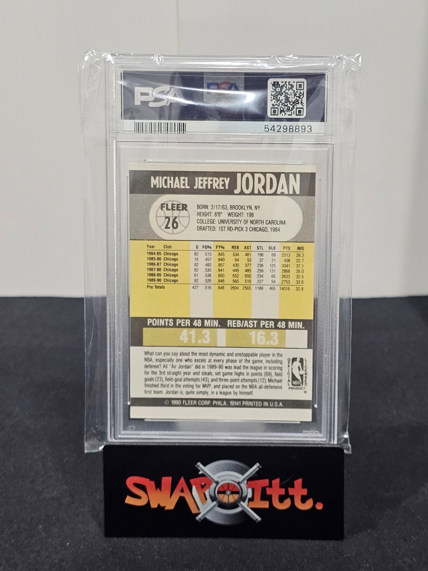 1990 fleer MICHAEL JORDAN psa 5