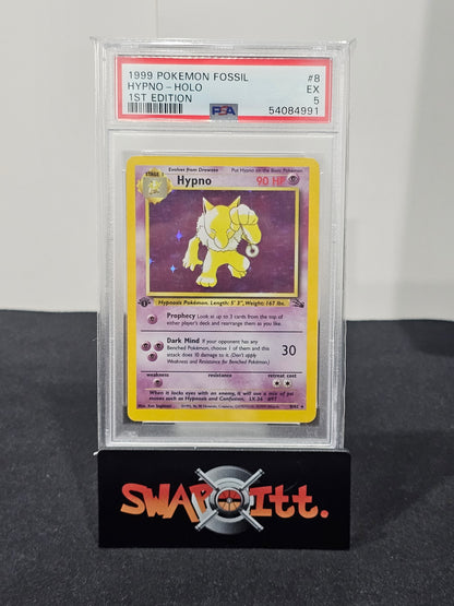 1999 pokemon fossil HYPNO-HOLO 1ST EDITION psa 5