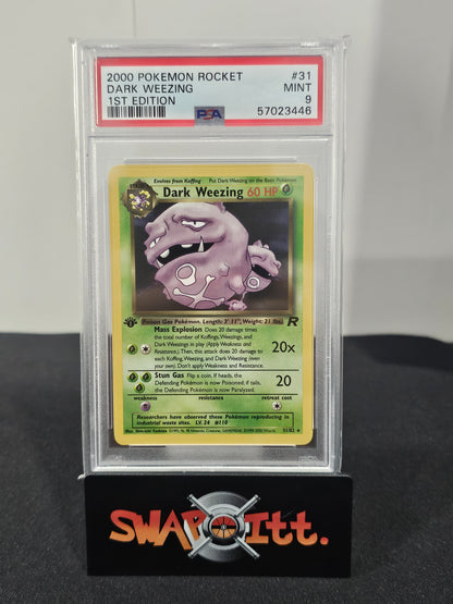 2000 pokemon rocket DARK WEEZING 1ST EDITION psa 9