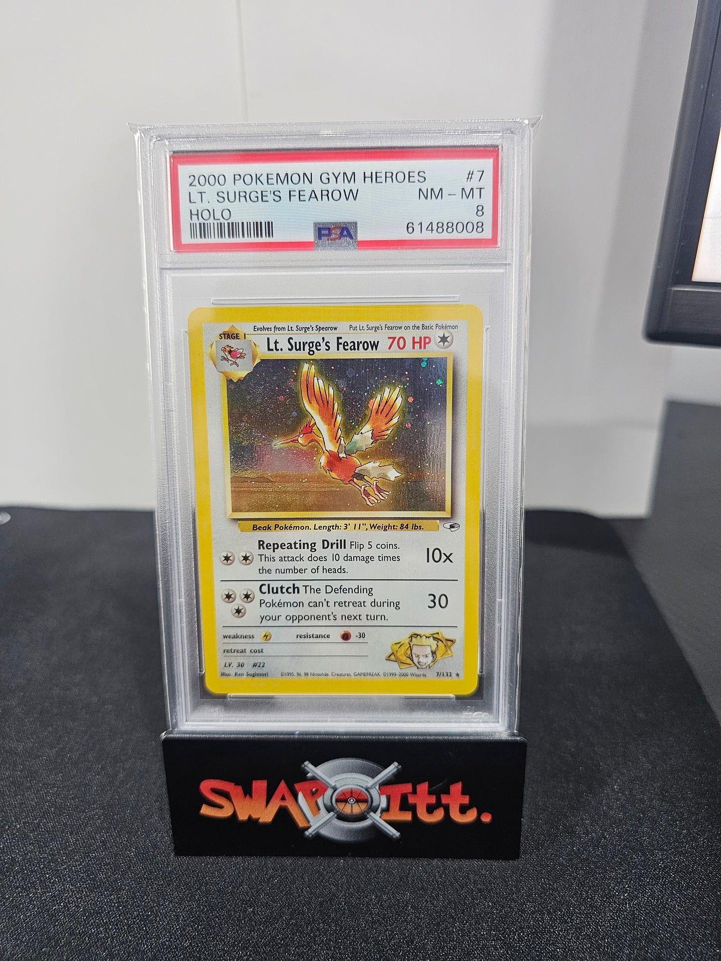 2000 pokemon gym heroes lt. SURGES FEAROW-HOLO psa 8