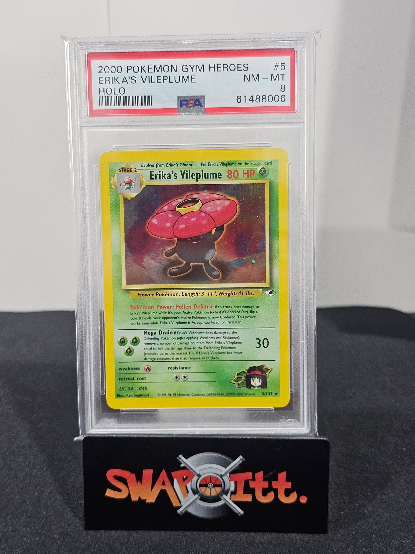 2000 pokemon gym heroes ERIKAS VILEPLUME-HOLO psa 8