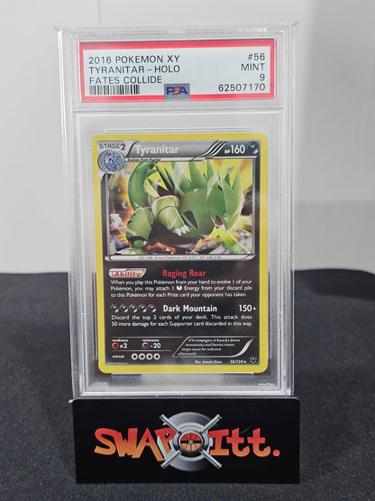 2016 pokemon xy TYRANITAR-HOLO fates collide psa 9