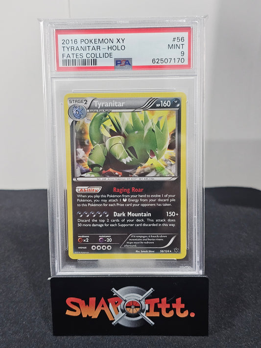 2016 pokemon xy TYRANITAR-HOLO fates collide psa 9