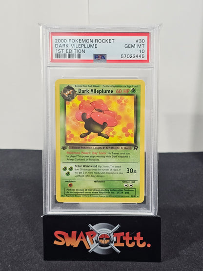 2000 pokemon rocket DARK VILEPLUME 1ST EDITION psa 10