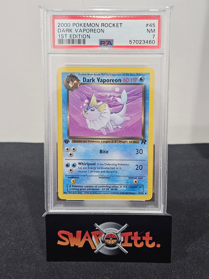 2000 pokemon rocket DARK VAPOREON 1ST EDITION psa 7