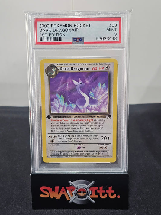 2000 pokemon rocket DARK DRAGONAIR 1ST EDITION psa 9