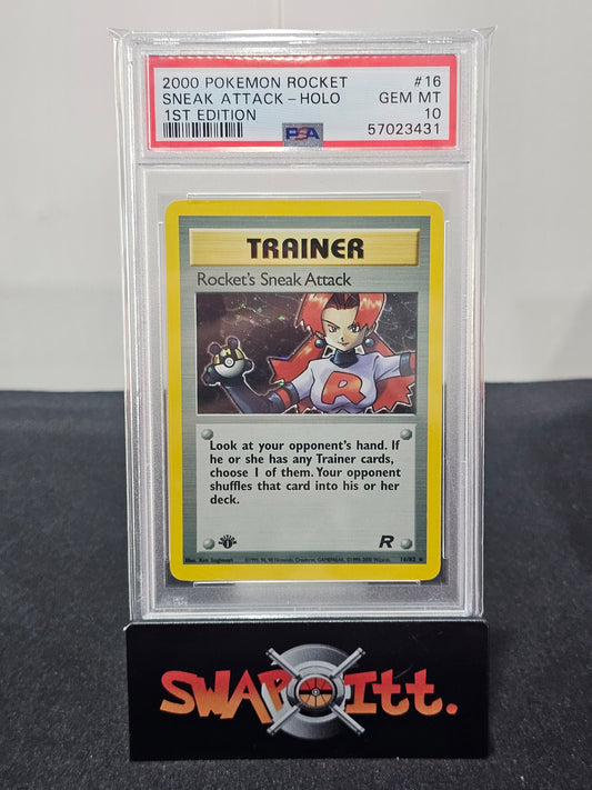 2000 pokemon rocket SNEAK ATTACK -HOLO 1ST EDITION psa 10