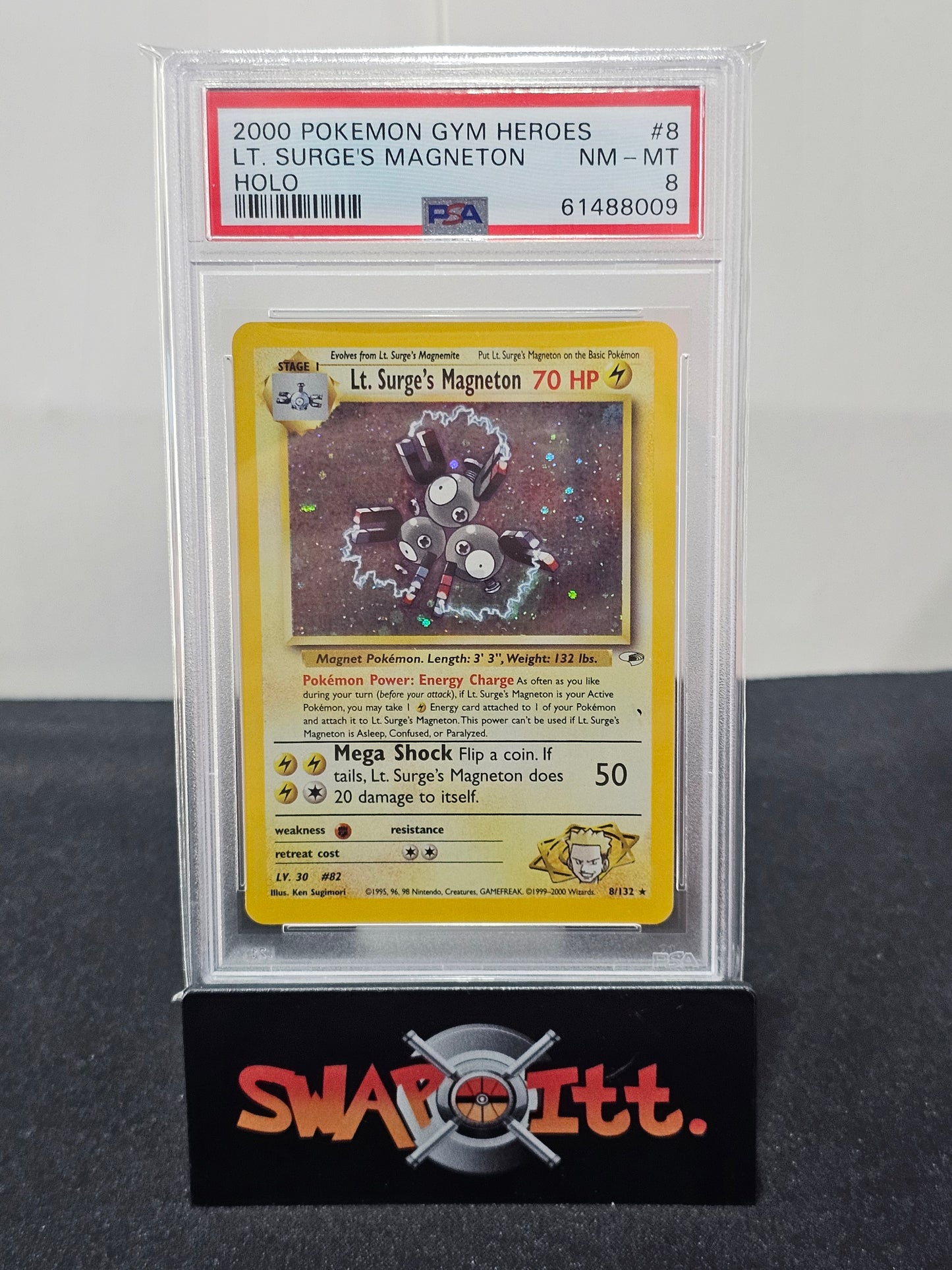 2000 pokemon gym heroes lt. SURGES MAGNETON-HOLO psa 8