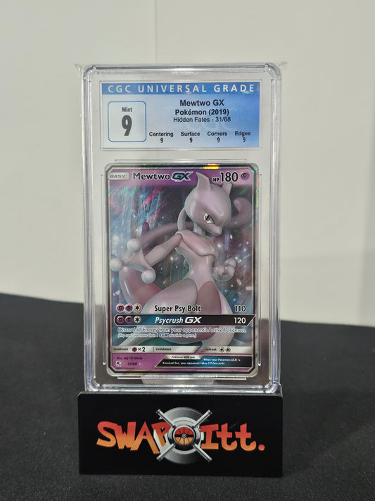 2019 pokemon MEWTWO GX hidden fates 31/68 cgc 9