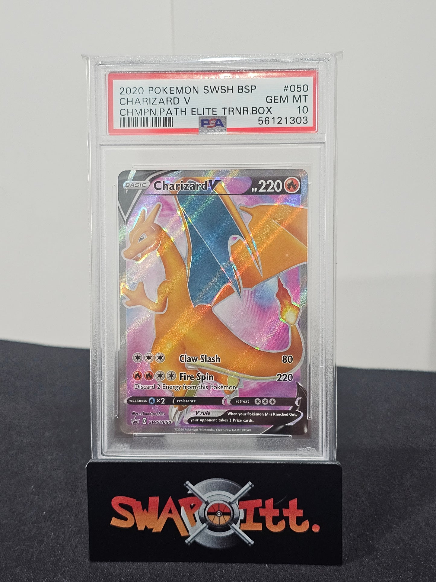 2020 pokemon swsh bsp CHARIZARD V chmpn path elite trnr.box psa 10