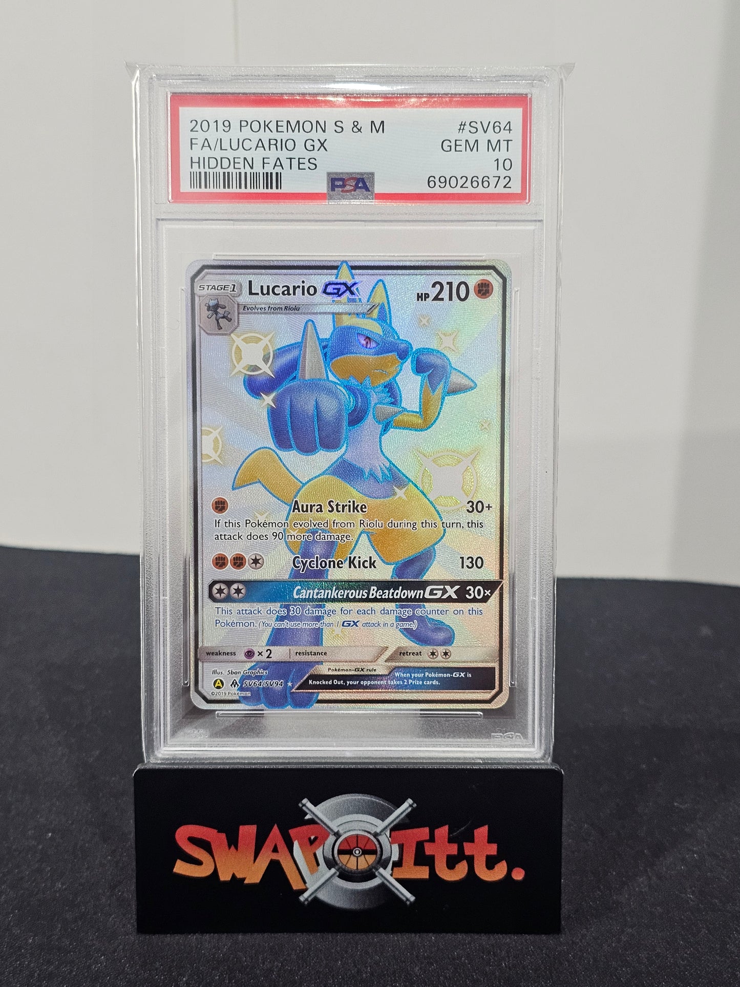 2019 pokemon s & mFA/LUCARIO GX hidden fates psa 10