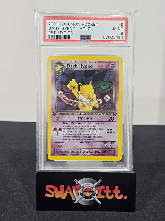 2000  pokemon rocket DARK HYPNO-HOLO 1st edition psa 9