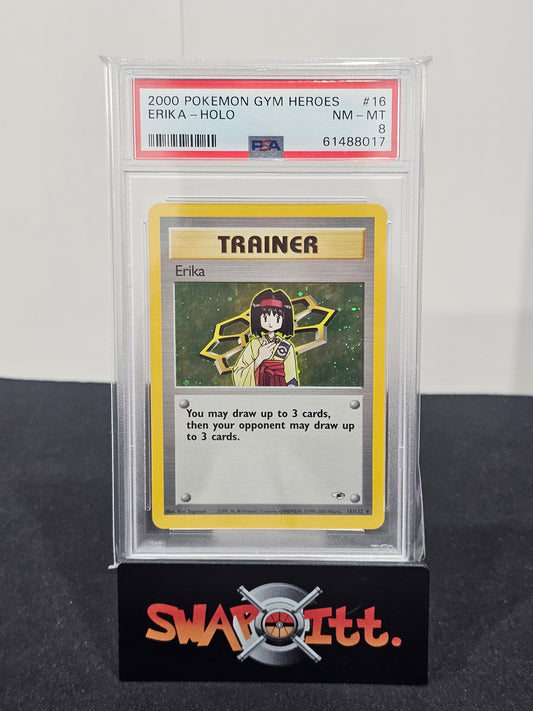 2000 pokemon gym heroes ERIKA-HOLO psa 8